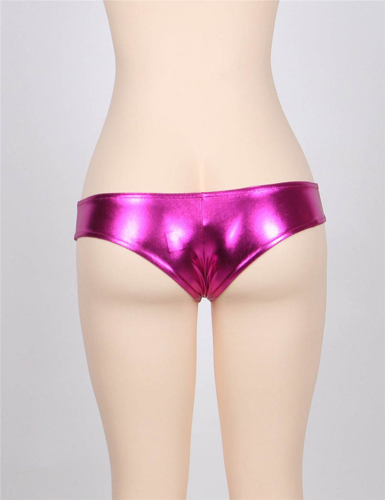 Sexy Rosy and Blue and Silver Metallic Shorts