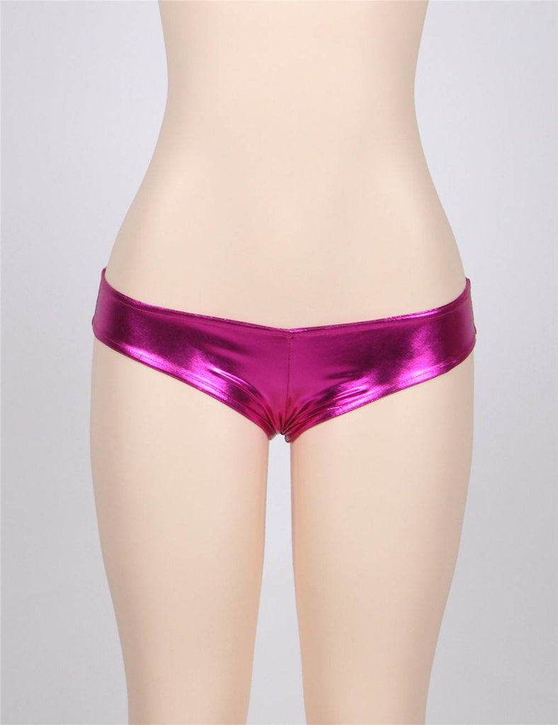 Sexy Rosy and Blue and Silver Metallic Shorts
