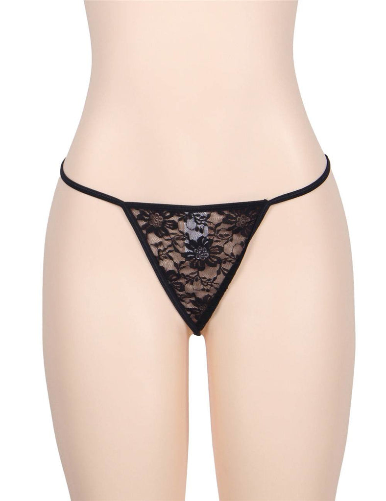 Delicate Crotchless White Floral Lace String