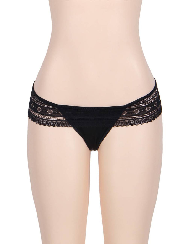 Plus Size Black Lace Panty