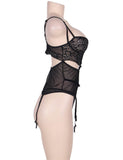 Elegant Black Babydoll With Garter