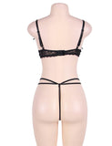 Love Affair Black Scalloped Lace Teddy Lingerie
