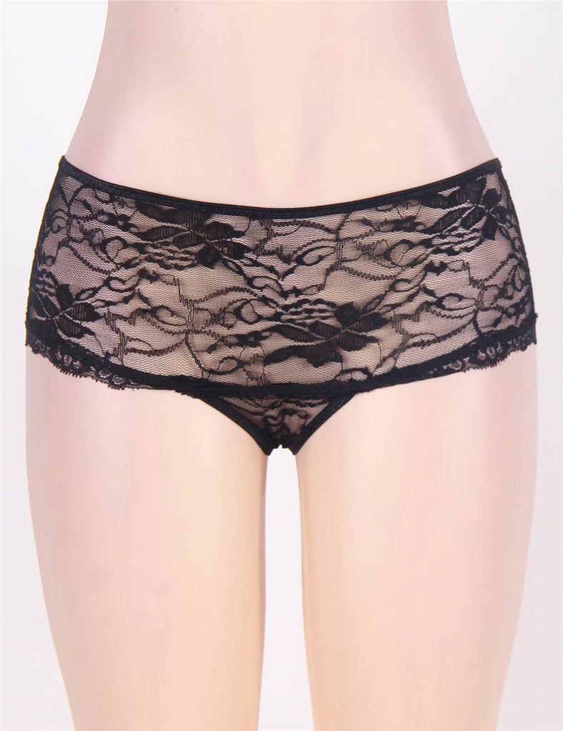 Open Crotch Floral Lace Panty