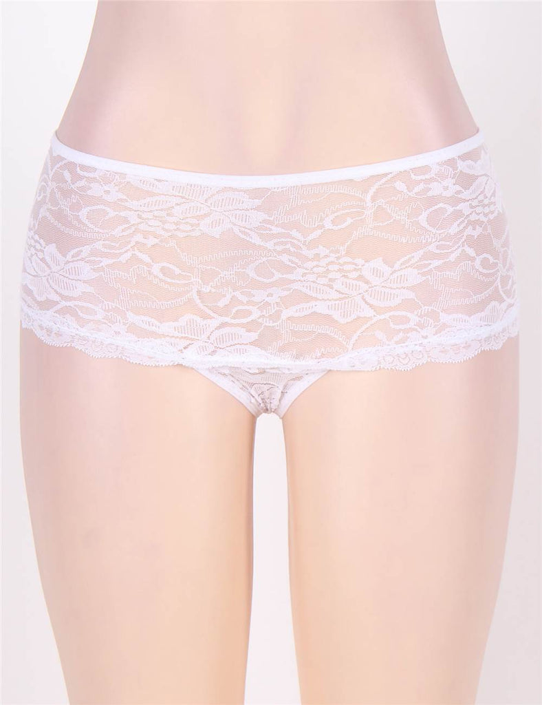 Open Crotch Floral Lace Panty