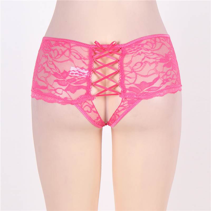 Open Crotch Floral Lace Panty