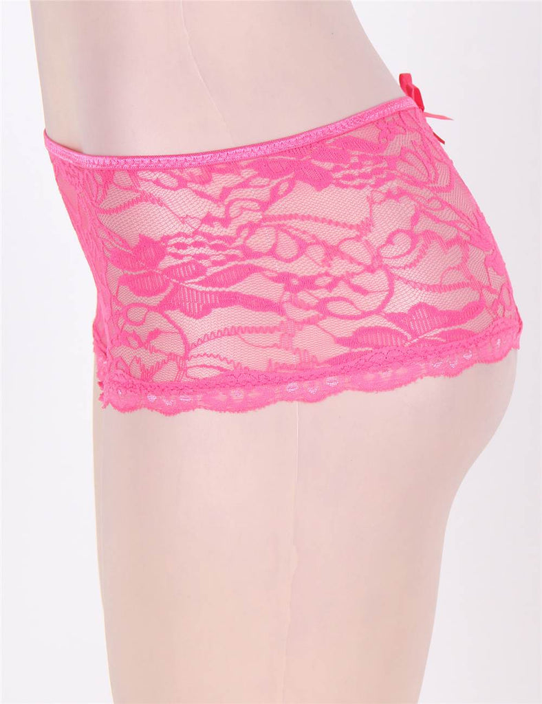 Open Crotch Floral Lace Panty