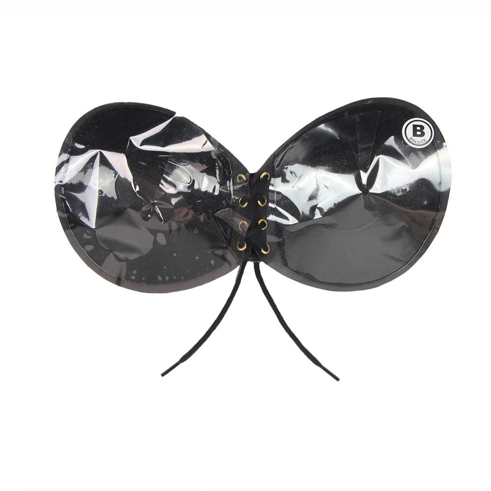 Black Strapless Self Adhesive Silicone Invisible Push-up Bra