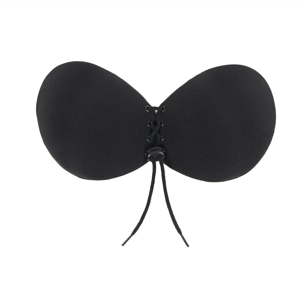 Black Strapless Self Adhesive Silicone Invisible Push-up Bra