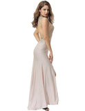 Sleeveless Apricot Floral Mesh Lace Overlay Party Dress