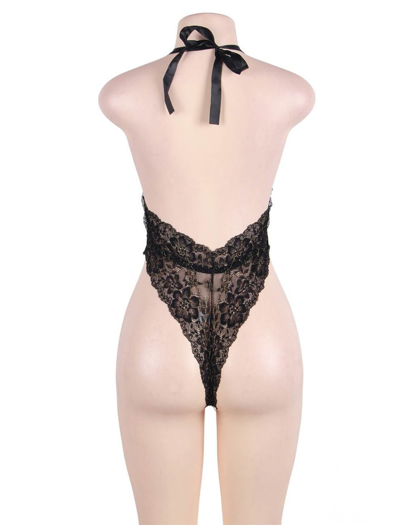 Floral Lace Teddy With Eye patch