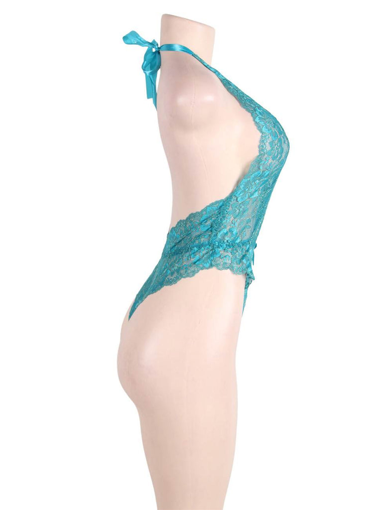 Floral Lace Teddy With Eye patch