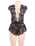 Lace Deep V Sexy Teddy