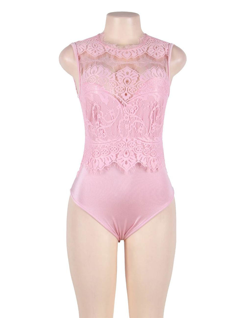 Plus Size Floral Embroidery Lace Sexy Teddy