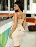 Fashion Gold Scallop Bodycon Mini Dress