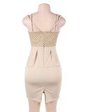 Fashion Gold Scallop Bodycon Mini Dress