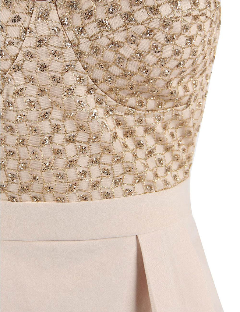 Fashion Gold Scallop Bodycon Mini Dress