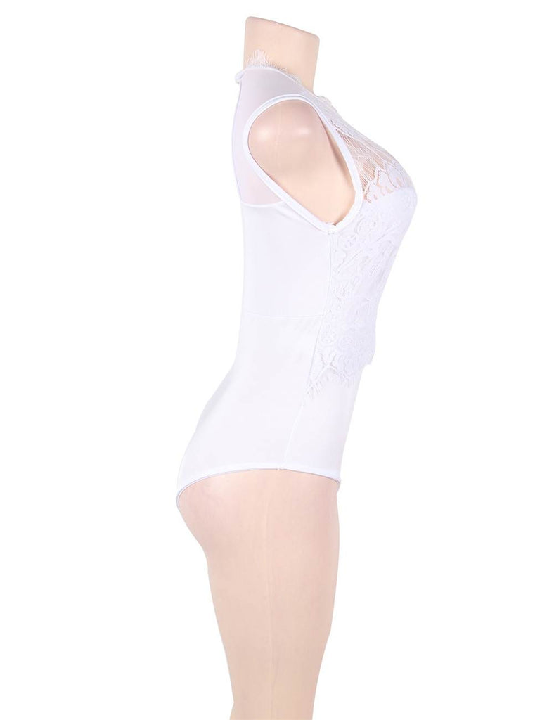Plus Size Floral Embroidery Lace Sexy Teddy