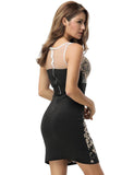 Elegant Embroidery Black Bodycon Fashion Dress