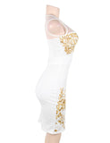 Elegant Embroidery Black Bodycon Fashion Dress