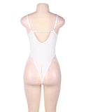 Plus Size Black Lace Personality Lace-up Sexy Teddy