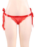 Plus Size Sexy Lace-up Red Panty For Valentine's Day