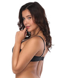 Black Smooth Seamless Push Up Comfortable T-shirt Bra