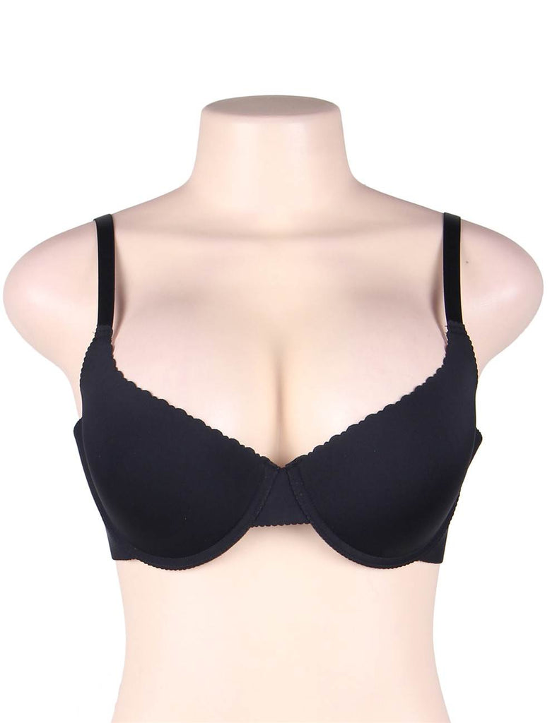 Black Smooth Seamless Push Up Comfortable T-shirt Bra