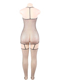 Plus Size Fashion Sparkle Fishnet Bodystocking