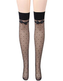 Jacquard Bow Tie Black Spot Stockings