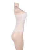 Sexy Chest Ribbon Adjusting Lace Teddy