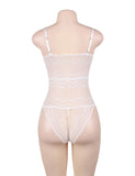 Sexy Chest Ribbon Adjusting Lace Teddy