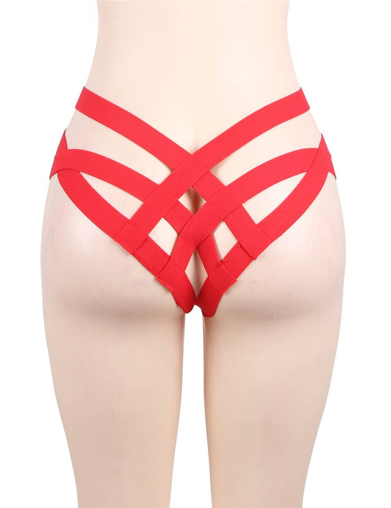White Cage Bandage Brief Thong