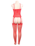 Factory price Red Fishnet Garter Dress