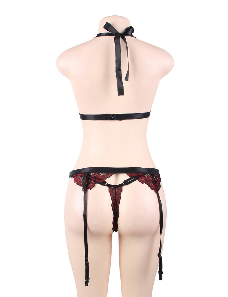 Deluxe Red Lace Bra Set