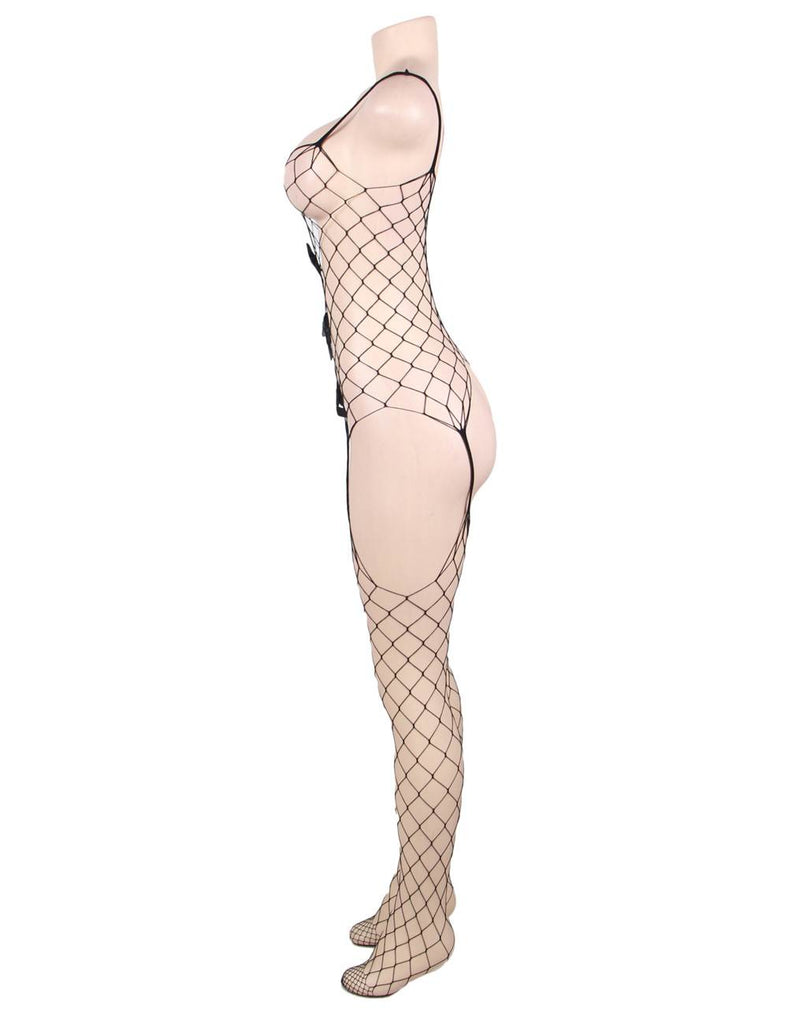 Crop Top Suspender Fishnet Bodystockings