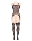 Factory price wholesale Heart Cut Out Suspender Bodystocking