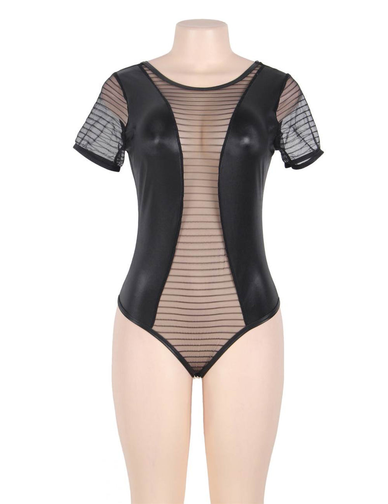 Lace Leather Stitching Teddy WITH FARAWLAYA