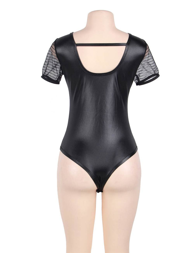 Lace Leather Stitching Teddy WITH FARAWLAYA