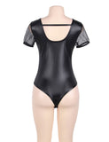 Lace Leather Stitching Teddy WITH FARAWLAYA