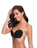 Black Strapless Self Adhesive Silicone Invisible Push-up Bra