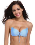 Strapless Self Adhesive Silicone Invisible Blue Push-up Bra