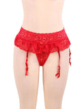 Plus Size Red Sexy Lace Garter Panty