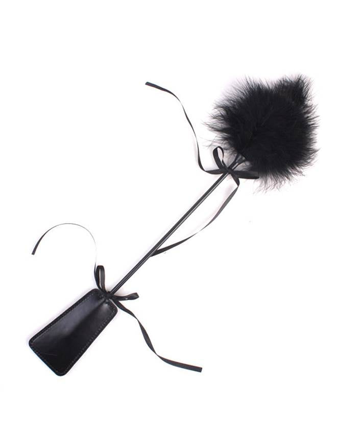 Leather Slapper Feather Whip Racket Tease Play Adult Couple Game Toy BDSM