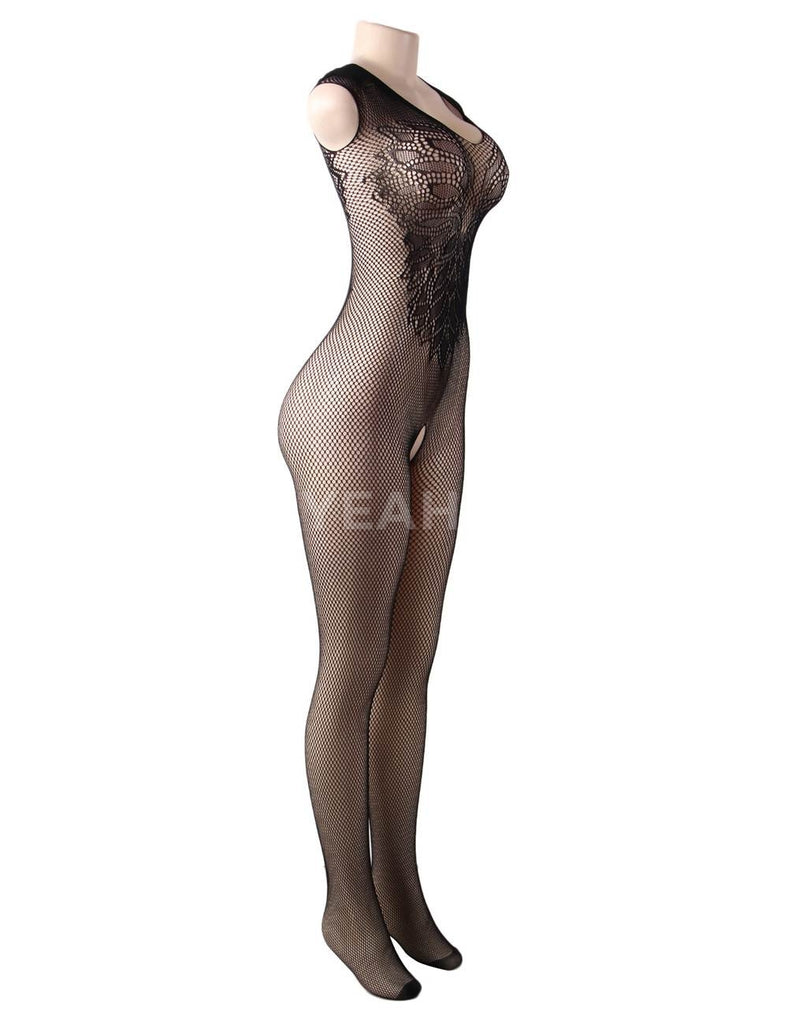 Flower Pattern Fishnet BodyStocking
