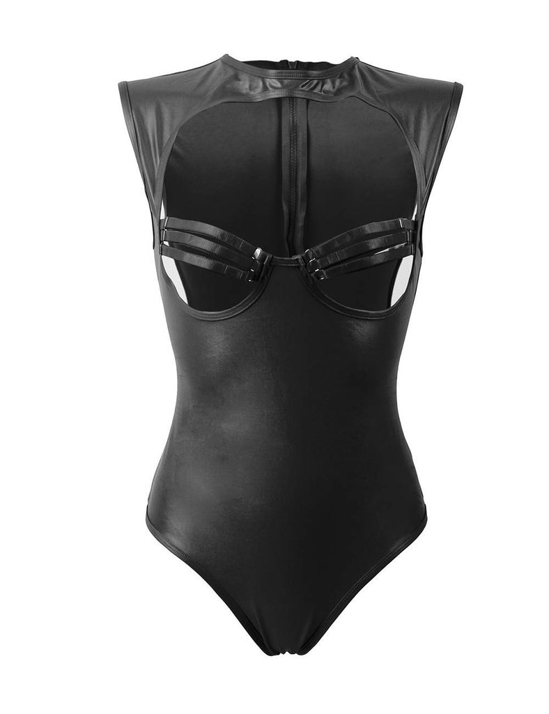 Leather Open Bust Teddy WITH FARAWLAYA