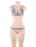Plus Size Elegant Embroidery Fashion Bra Set