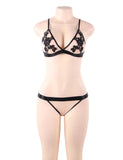 Plus Size Elegant Embroidery Fashion Bra Set