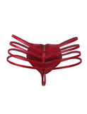 Mens Synthetic Leather Sexy Zipper Panties