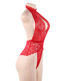 Red Exquisite Lace Open Cup Teddy