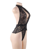 Black Exquisite Lace Open Cup Teddy